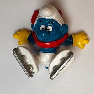 Vintage Smurf Ice Skater Figure ⛸️ | Bully Germany | Metal Skates | Classic Peyo
